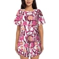 thumbnail image 1 of Fotbe Cute Girl Conjunto de Pijama Estampado para Mujer, 2 Piezas, Ropa de Dormir con Camiseta de Manga Corta y Shorts Suaves-Small, 1 of 6