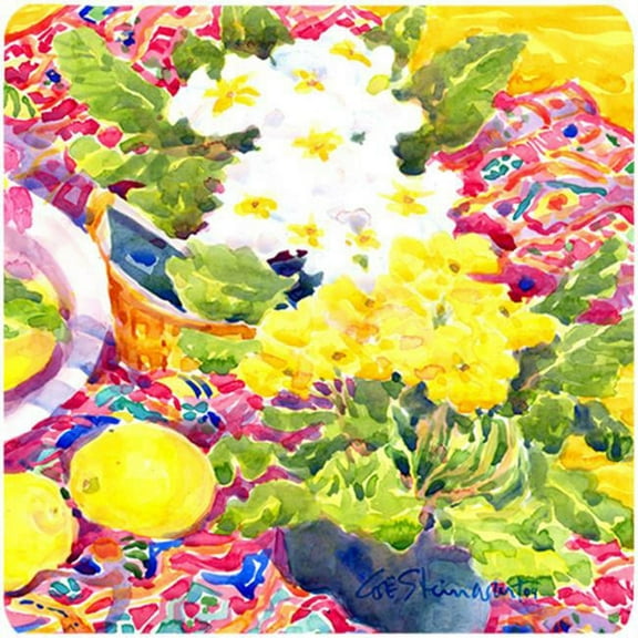 Flower - Primroses Foam Coasters - Set Of 4, 3.5 x 3.5 In.