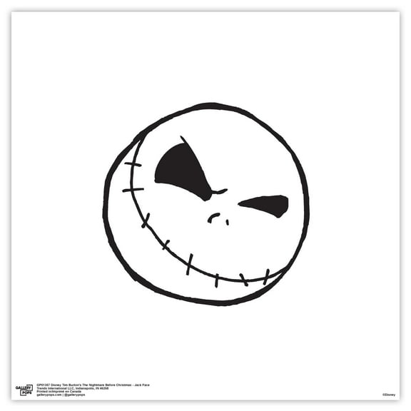 Gallery Pops Disney Tim Burton's The Nightmare Before Christmas - Face Wall Art, Unframed Version, 12" x 12"