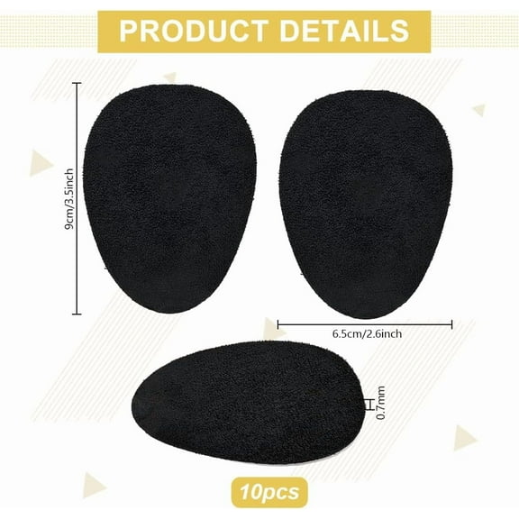 20pcs Suede Soles Shoes Pads Self Adhesive Half Soles Stick on Suede Patches Non-Slip Shoe Sole Protectors for Dance Shoes High-Heeled Pole Dance Shoe Protectors 2.5x3.5 Black