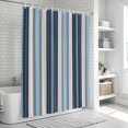 thumbnail image 6 of Blue Beige Striped Shower Curtain, Waterproof Shower Curtains for Bathroom, Modern Stripes Art Farmhouse Washable Fabric Bathtub Curtain Set Bath Decor with 12 Hooks Extra Long 72"x96", 6 of 8