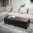 thumbnail image 2 of HOMCOM Storage Ottoman Bench, Foot Rest with Solid Wood Legs, Brown, 2 of 10