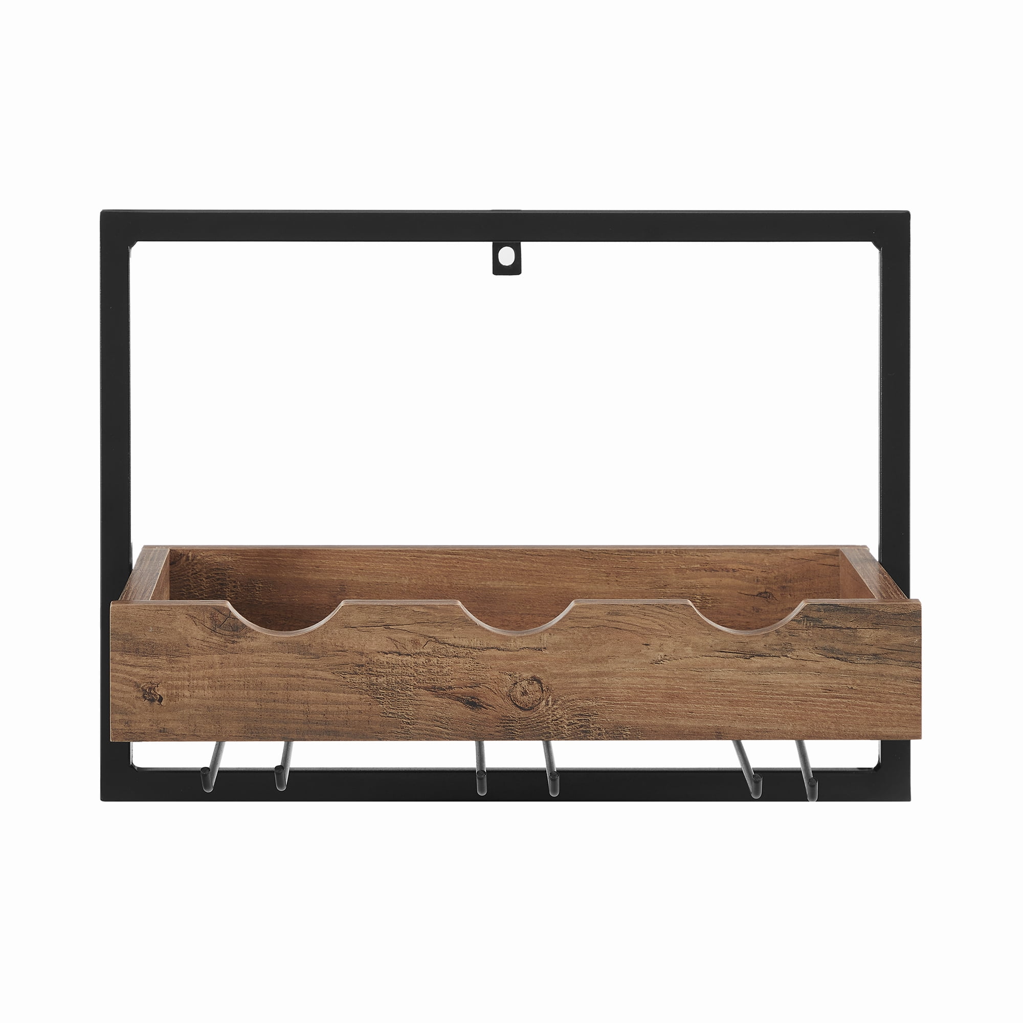 Manor Park Modern Industrial Wall Mounted Bar Storage, Reclaimed Barnwood
