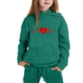 thumbnail image 5 of Green Kids 2-Piece Heartbeat Print Lounge Set, Hoodie & Joggers, Soft Unisex Tracksuit for Boys Girls 4-12 Years,Size 9-10T, 5 of 5