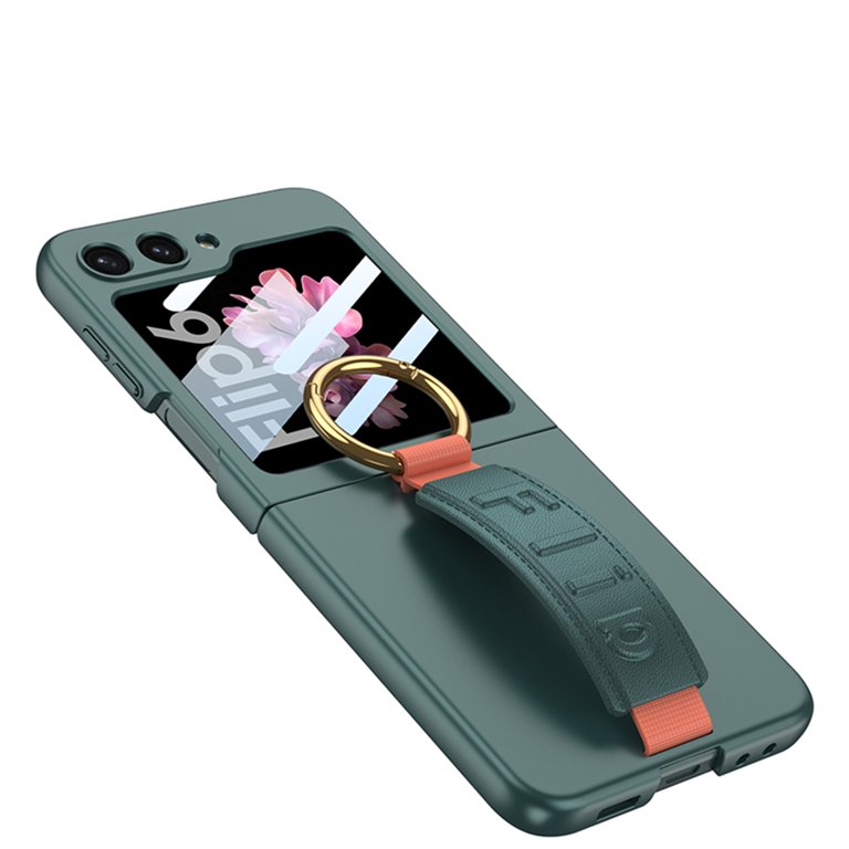 ELEHOLD Case for Samsung Galaxy Z Flip 7, Wrist Strap Ring Phone