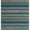 thumbnail image 2 of SAFAVIEH Cedar Brook Carthach Chevron Cotton Area Rug, Teal/Blue, 5' x 5' Square, 2 of 8
