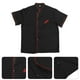 thumbnail image 2 of Uniforme de chef unisex de manga corta, camisa básica de chef para catering, panadería, servicio de alimentos, restaurante, talla L (negro), 2 of 5
