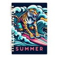 thumbnail image 2 of Tiger Surf Summer Ring Binder Notebook Journey Note Diary College Ruled Spiral Notebook Study Loose Leaf Paper A5 60 Pages, 2 of 8