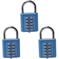 thumbnail image 1 of HUGFEGWE 10 Digit Combination Padlock Push Button Digital Lock for Suitcase Luggage Drawer Door Toolbox,Fixed Gym Cabinet Door Toolbox Padlock Gym Sports School and Employee Lock,Blue 3PCS, 1 of 9