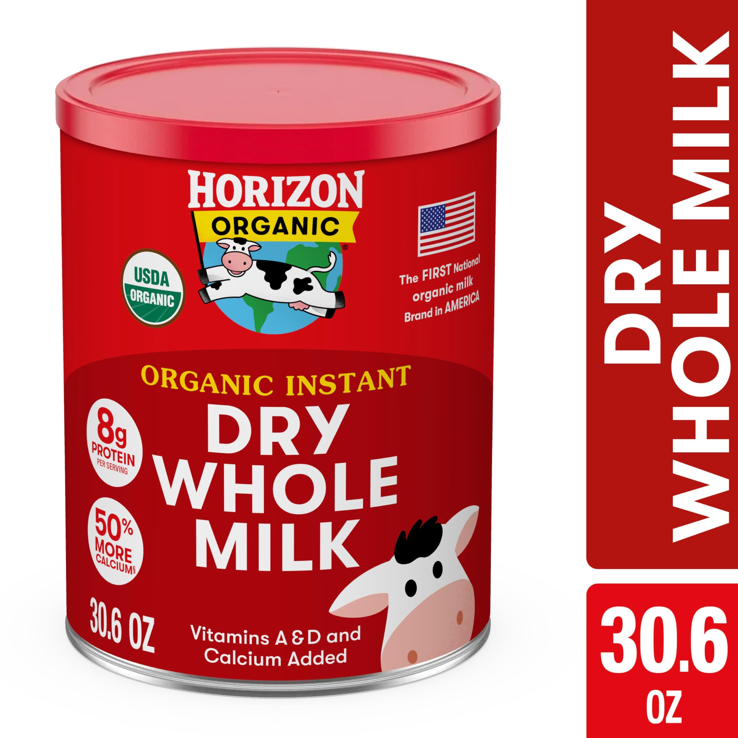 Horizon Organic Instant Dry OKA4&nbsp;Whole Milk Powder, 30.6 oz, USDA Organic, Non-GMO, Shelf Stable, Great for Baking, Cooking, Beverages, Emergency Storage, Pantry Essential