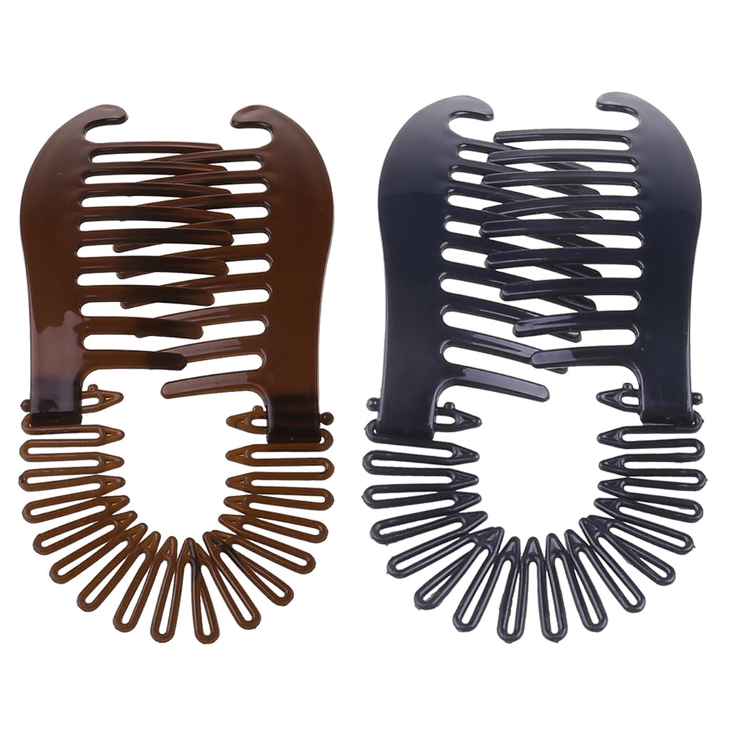 TIERPOP 2Pcs set Banana Hair Clips Plastic Flexible Interlocking Banana