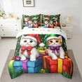 thumbnail image 2 of Manfei Kawaii Kitten 7pcs Bedding Comforter Set,Xmas Gifts Queen Bedding Sets,Happy New Year Queen Sheet Sets For Kids,Microfiber Bedroom Decor Reversible, 2 of 8