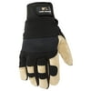 Men's Leather Work Gloves with Heavy Duty Leather Palm, Medium