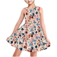 thumbnail image 1 of LOVZFMLL Robe d'Été à Manches Courtes pour Filles avec Poches à Volants Col Rond Imprimé Robe Débardeur Douce, 1 of 8