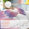 thumbnail image 3 of Orange Purple Forest Silhouette Bedding 3 Piece Duvet Cover Set Twin Size, Watercolor Forest Trees Retro Microfiber Comforter Cover with Zipper Closure & Pillowcases, FadeResistant Quilt Cover, 3 of 9