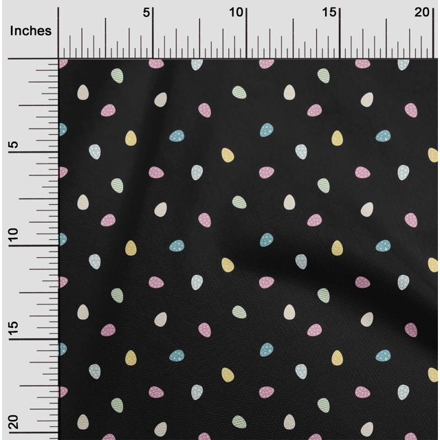 oneOone Organic Cotton Voile Fabric Egg Easter Print Fabric by Yard 42 Inch Wide