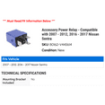 thumbnail image 2 of Accessory Power Relay - Compatible with 2007 - 2012, 2016 - 2017 Nissan Sentra 2008 2009 2010 2011, 2 of 2