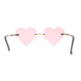 thumbnail image 4 of Womens Rimless Unique Laced Edge Heart Shape Retro Sunglasses Gold Pink, 4 of 4