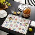 thumbnail image 4 of Rustic Peony and Bee Floral Placemats Set of 4, Flax Heat Resistant Wrinkle Free Table Mats with Blooming Butterfly Botanical Design for Farmhouse Dining Table, 4 of 6