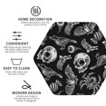 thumbnail image 3 of Fuzoiu Skull bird bat spider Print Leather Coasters Set,Drink Coasters Set of 4,for Tabletop Protection, Durable PVC Coasters,Home Décor and Housewarming Gift-Hexagon, 3 of 6