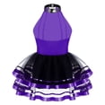 thumbnail image 2 of Alvivi Kids Girls Sequins Hollow Back Tutu Mesh Dance Dress 4-16 Purple 8, 2 of 5