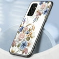 thumbnail image 4 of Feishell Compatible with Samsung Galaxy S25 Flower Pattern Case with Diamond Ring Holder Support Magnetic Car Mount,Shockproof Luxury Glossy Glass Slim Phone Case for Women Girls,E, 4 of 9