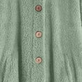 thumbnail image 5 of Baqcunre Pure Color Button Pocket Split Fashion Casual Long Sleeve Plush Coat Winter Jackets For Women Long Cardigans For Women Trendy Womens Cardigan Coats For Women,Color Green,Size XL, 5 of 5