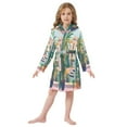 thumbnail image 6 of FORMRS Niños Bathrobe Unisex Hooded Robe Soft Plush Pajamas Sleepwear, Size 4-6T, Window Scene, 6 of 7