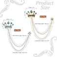 thumbnail image 2 of HUGFEGWE Crown Hanging Chain Brooch Pins, Rhinestone Suit Pins Fashion Crystal Lapel Pins UA824-3107, 2 of 7