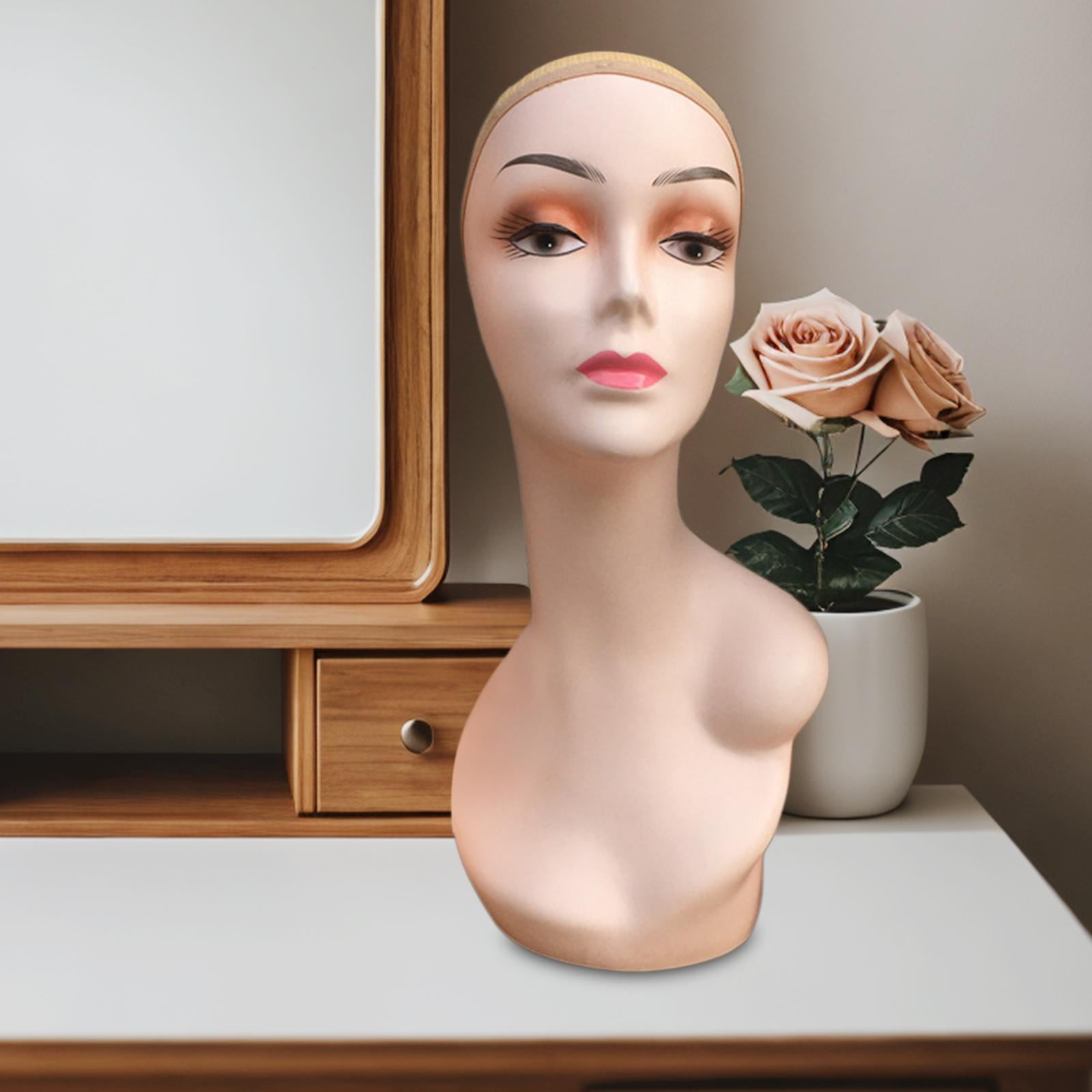 Mannequin Display Head Left Shoulder Display Model Multifunctional Female Manikin for Necklaces Hairpieces Glasses Hats Style A