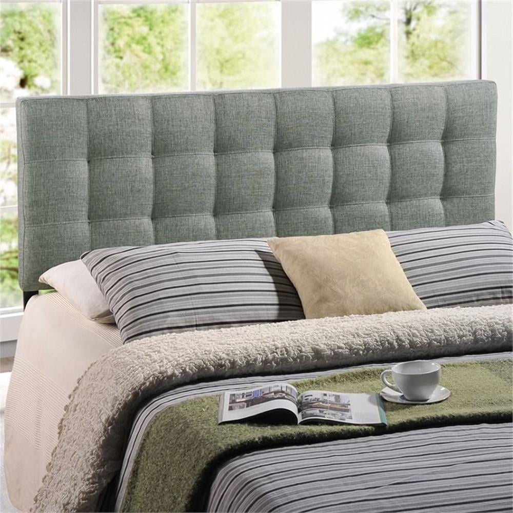 Modway Lily King Size Button Tufted Panel Headboard in Gray