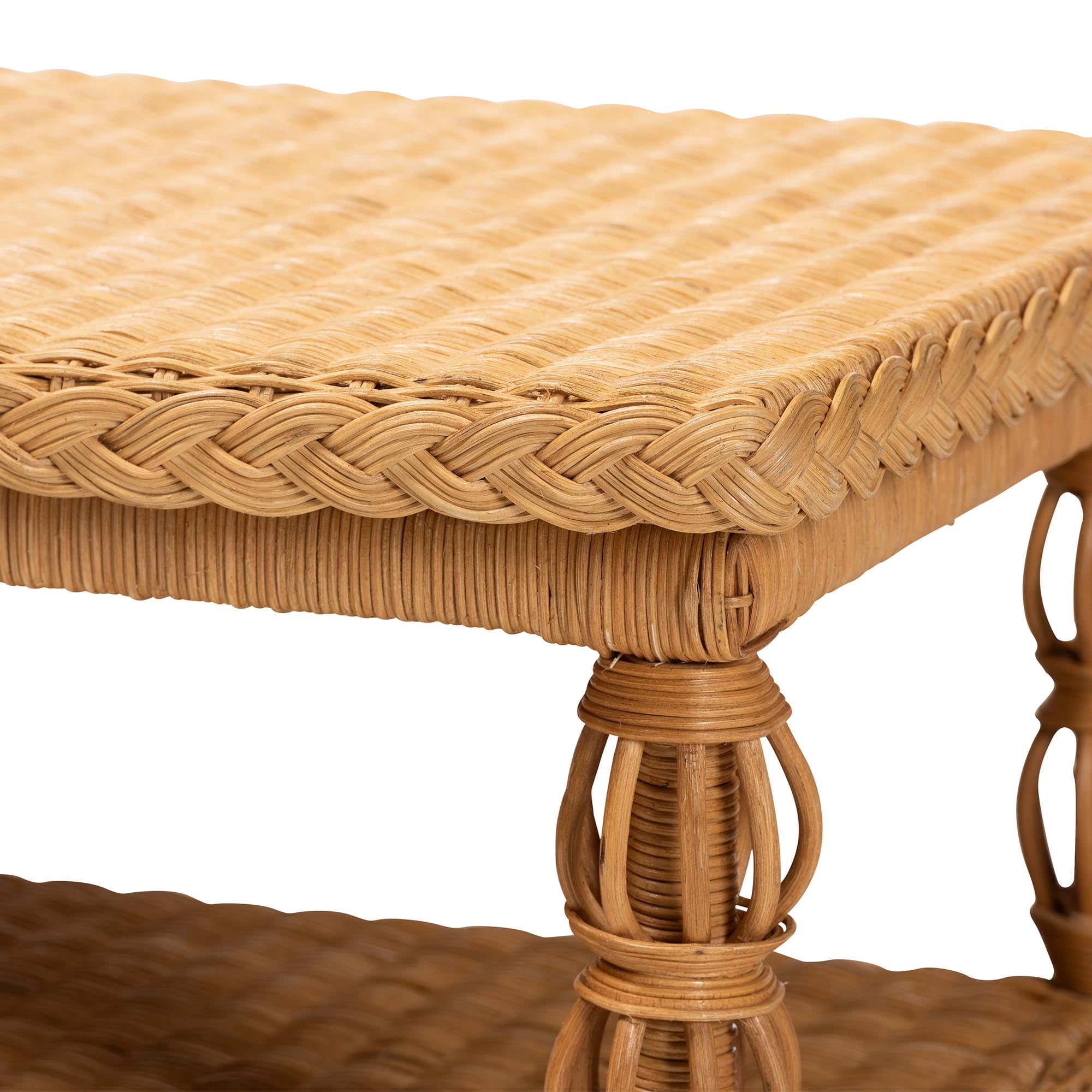 bali & pari Dolby Boho Coffee Table, Light Honey