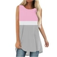 thumbnail image 2 of lSLJS Débardeur Femme Été Couleur Assortie Col Rond Sans Manches Tunique Décontractée Blouse, Débardeurs Femme, 2 of 5