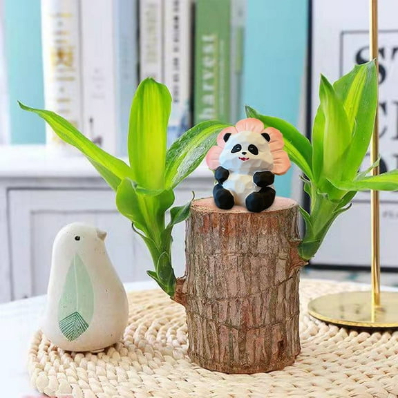 kkbbma under $5 Panda Figurine - Cute Resin Panda Statue, Fairy Tale Garden Kit, Cake Topper, Desktop Decor, DIY Miniature Landscape, Bamboo with model, Birthday Party Supplies