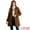 Dark Brown, variant on DARING DIVA Women's Peter Pan Collar Winter Outwear Trench Pea Coats Royal Blue XL