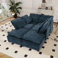thumbnail image 3 of EUROCO 124.4" 6-Seat Sectional Sofa,U Shaped Reversible Modular Sofa Bed with Storage Function,Large Convertible Sectional Sofa Couch for Living Rooms, Offices, and Apartments,Dark Blue, 3 of 8