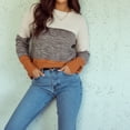 thumbnail image 3 of SOMER Sweaters for Women Color Block Knit Pullover Sweaters for Women Long Sleeve Womens Sweaters Loose Dressy Casual Crewneck Jumper Tops, 3 of 6