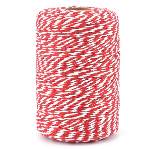 jijAcraft Red and White Twine String, 656 Feet Christmas Bakers Twine  String, 2MM Heavy Duty Packing String for DIY Crafts, Christmas Decoration,  Gift Wrapping, Craft Wrapping 