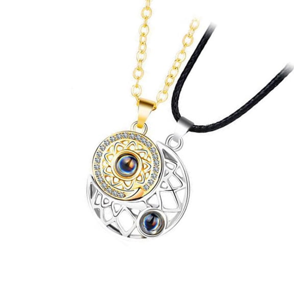Magnetic Couple Necklace for Him Her Moon Sun Shape Matching Necklace Couple Necklace