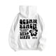 thumbnail image 1 of Sudadera con capucha SweatyRocks para mujer, estampado de letras, poliéster blanco, 1 of 7