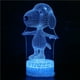 thumbnail image 1 of Lámpara LED 3D con forma de ilusión nocturna de Snoopyes, anime, para niños, 1 of 1