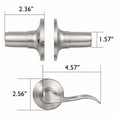 thumbnail image 3 of Satin Nickel Right-Hand Dummy Door Lever Flush Mount, Closet and French Door Applications, 3 of 10