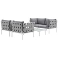 thumbnail image 2 of Modway Harmony 5 Piece Outdoor Patio Aluminum Sectional Sofa Set, Multiple Colors, 2 of 6