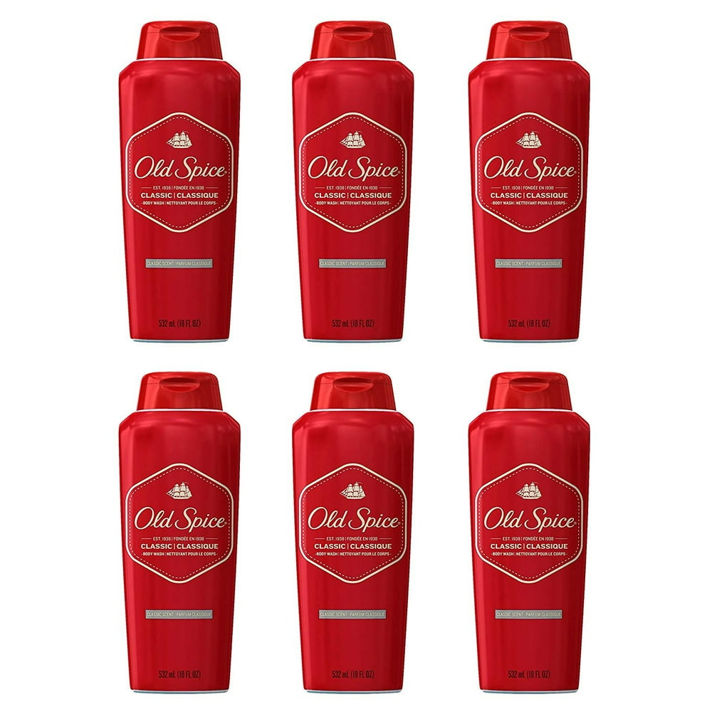 Old Spice Classic Scent Men's Body Wash 18 Fl Oz (Pack of 6) Walmart