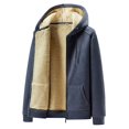 thumbnail image 2 of Maoxin Men's Jacket Men's Stitching Drawstring Hooded Slim Fashion Jacket Coat Outwear Blue L, 2 of 7