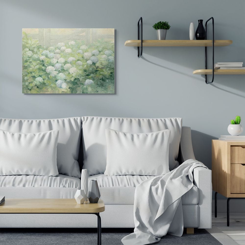 Stupell Industries Floral Blue White Hydrangea Garden Farmhouse Painting Canvas Wall Art Design by Julia Purinton, 30" x 40"