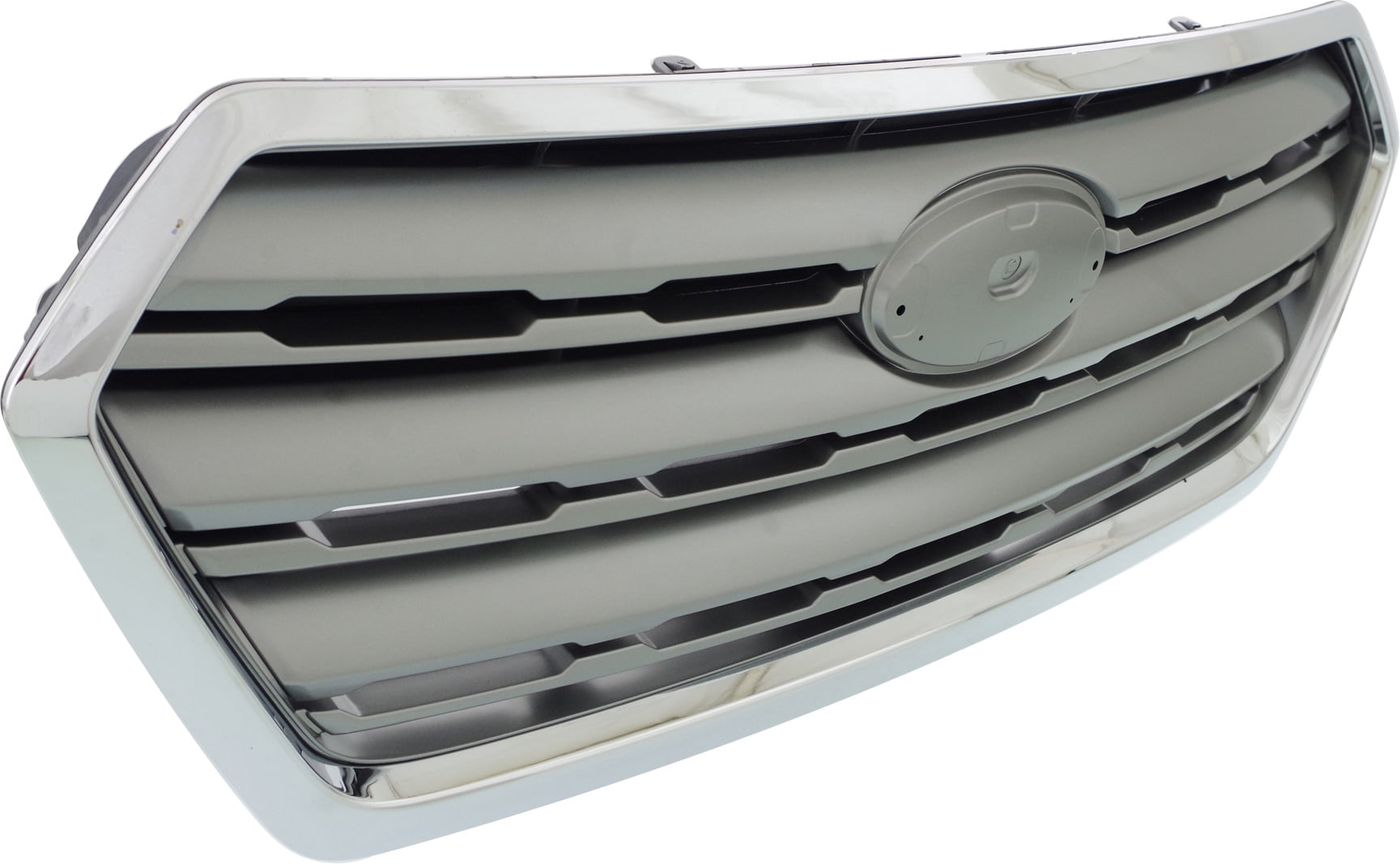 Grille Assembly Compatible With 2015-2017 Subaru Outback Painted Silver Shell with Gray Insert