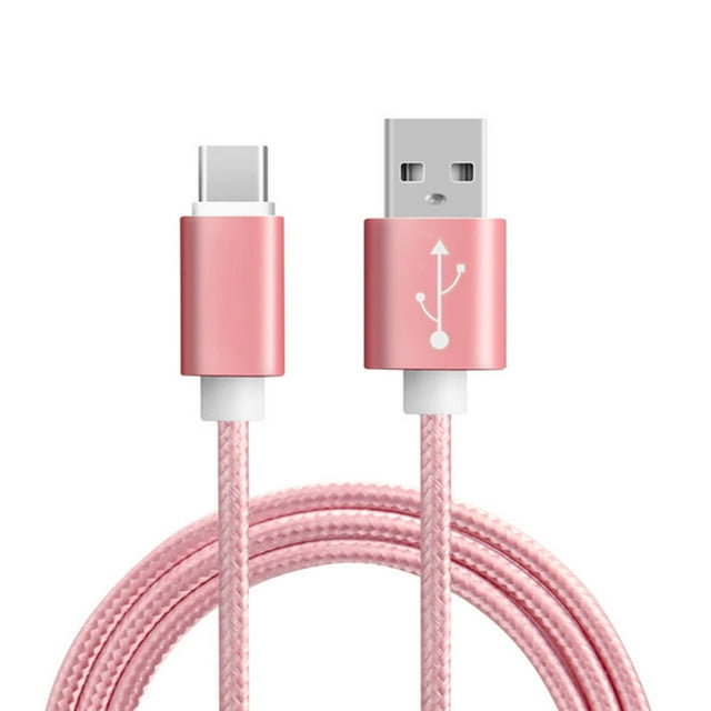 1 Meter Type-C Woven Mobile Phone Data Cable Charging charge cable Woven data cable ; Line Cord 2 in 1 Fast Charging Data Transfer