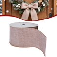 thumbnail image 2 of 10 Yards Linen Wired Ribbon,2.48 inch Wide Christmas Wired Ribbon,Wired Edge Christmas Tree Ribbon,Burlap Wired Ribbon for Wreaths, Big Bow Crafts, Gift Wrapping, Christmas Tree Decoration,Beige, 2 of 6