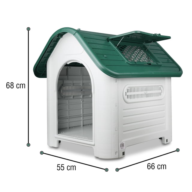 Casa para Perro chico/mediano Con Ventana Lateral Verde